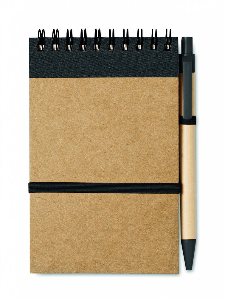Logotrade promotional product image of: A6 recycled notepad with pen