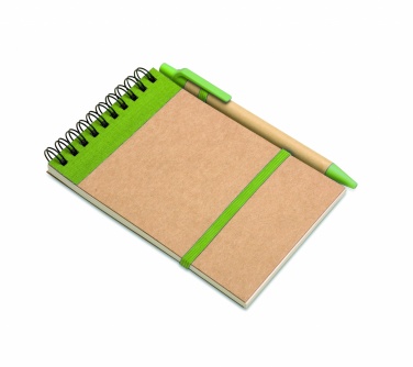 Logotrade promotional product image of: A6 recycled notepad with pen