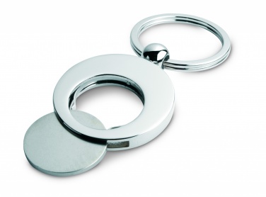 Logo trade promotional merchandise image of: Metal key ring with token Tampere
