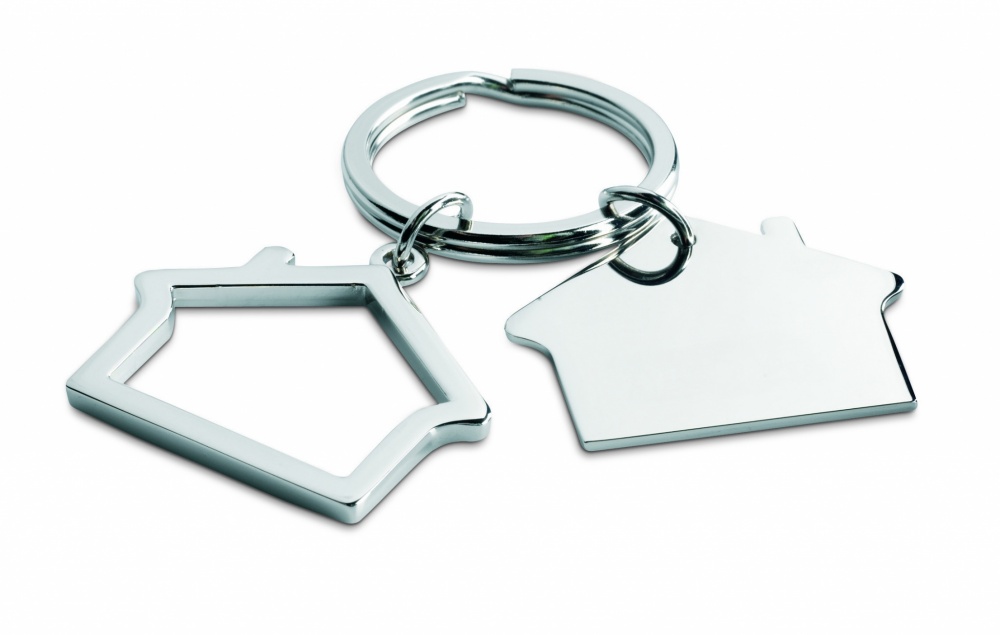 Logo trade promotional product photo of: Metal key ring house shape Jyvaskyla