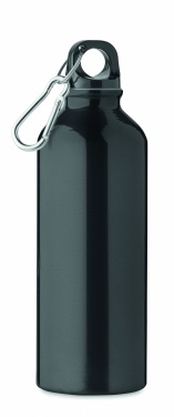 Logo trade promotional giveaways image of: 500 ml single-walled water bottle made of recycled aluminum with a carabiner