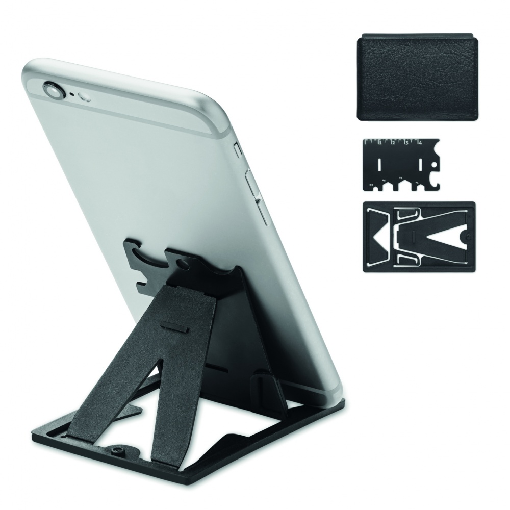 Logo trade promotional merchandise photo of: Multi-tool pocket phone stand