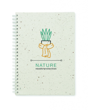 Logo trade business gifts image of: A5 seed paper cover notebook