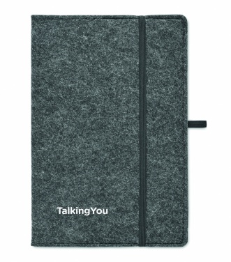 Logo trade promotional giveaway photo of: A5 notebook RPET felt