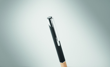 Logotrade promotional merchandise photo of: Ballpoint pen made of aluminum with a bamboo grip