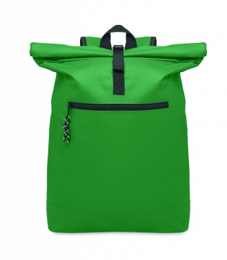 Logo trade corporate gifts image of: 600Dpolyester rolltop backpack