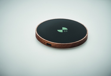 Logo trade promotional products image of: Wireless charger in acacia 15W