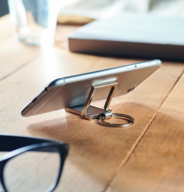Logo trade promotional items image of: Metal key ring phone stand Seinajoki