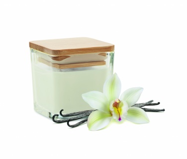 Logo trade promotional giveaway photo of: Squared fragranced candle 50gr