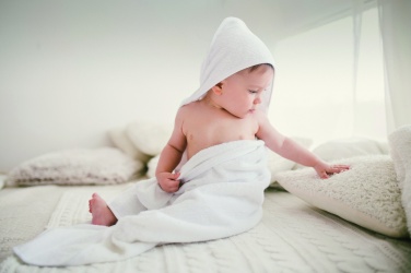 Logo trade corporate gift photo of: Cotton hooded baby towel