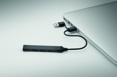 Logo trade promotional products image of: USB 4 port hub 19 cm