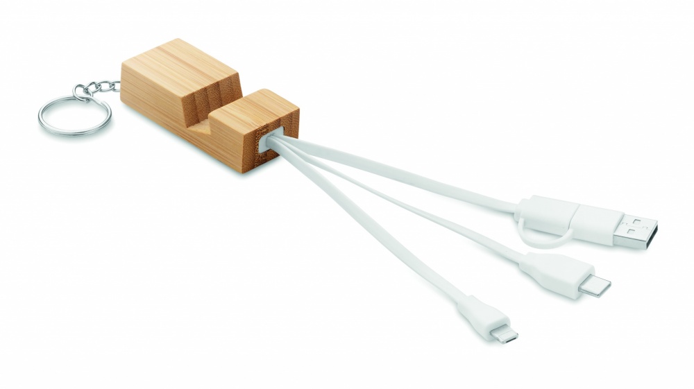 Logotrade promotional giveaway picture of: Bamboo key ring and stand Salo