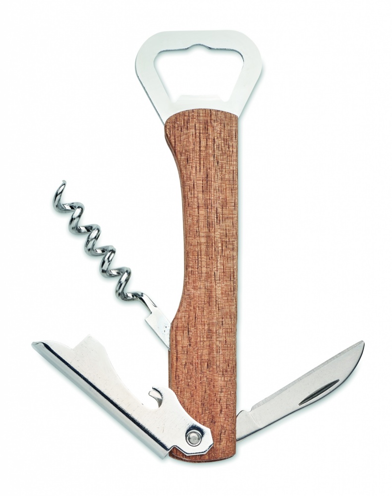 Logotrade promotional item image of: 3 in 1 bamboo bottle opener WOOL