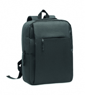 Logo trade promotional giveaway photo of: Slim 15 inch laptop backpack made of 600D RPET polyester with a 210D lining and customizable printing