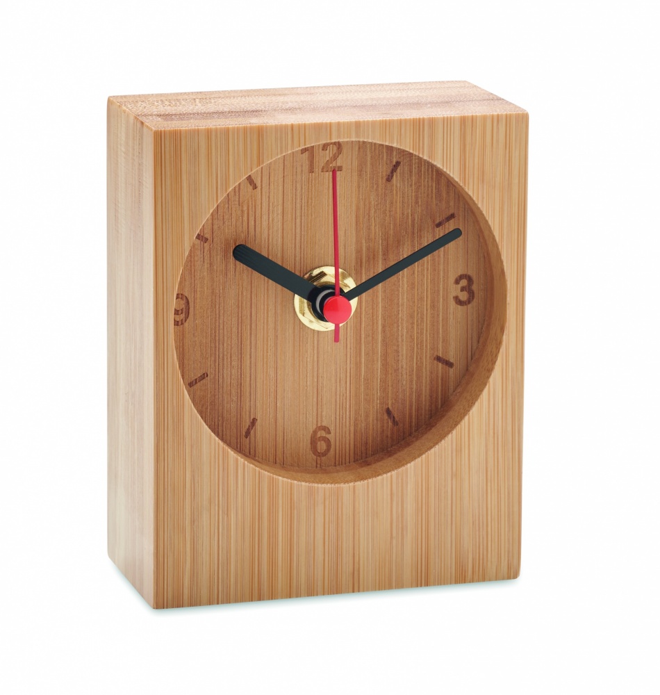 Logo trade promotional giveaways picture of: Bamboo table clock