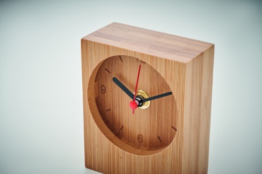 Logo trade promotional merchandise picture of: Bamboo table clock