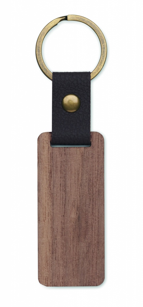 Logotrade promotional gifts photo of: Key ring in walnut and PU Kokkola
