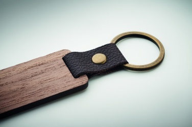 Logotrade promotional giveaway image of: Key ring in walnut and PU Kokkola
