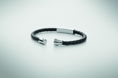 Logo trade promotional item photo of: Braided faux leather bracelet