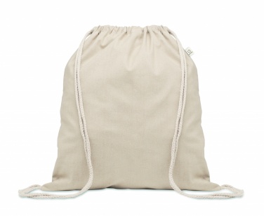 Logo trade business gifts image of: Recycled cotton drawstring bag