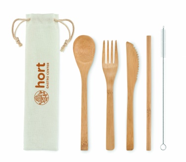 Logotrade promotional item picture of: Bamboo cutlery with straw