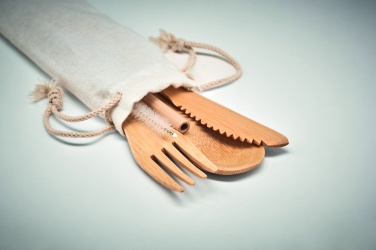 Logotrade corporate gift picture of: Bamboo cutlery with straw