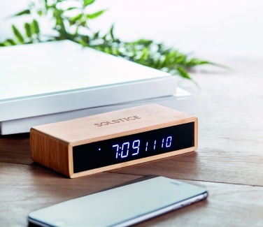 Logo trade corporate gifts picture of: Wireless charger in bamboo 5W