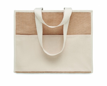 Logo trade promotional giveaways picture of: Jute and canvas cooler bag