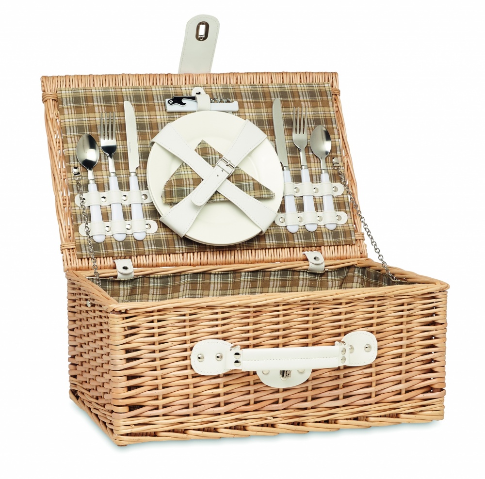 Logotrade promotional item image of: Wicker picnic basket 2 people