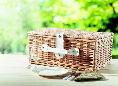 Logo trade advertising products image of: Wicker picnic basket 2 people