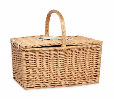 Logo trade promotional gift photo of: Wicker picnic basket 4 people