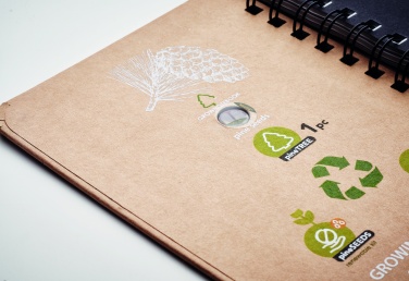 Logo trade business gifts image of: A5 Pine tree GROWNOTEBOOK™