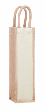 Logo trade corporate gift photo of: Jute wine bag for one bottle