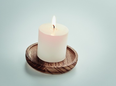 Logo trade corporate gift photo of: Candle on round wooden base