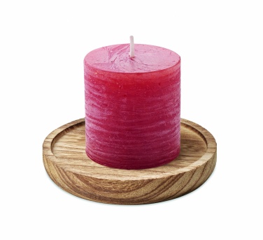Logotrade promotional item picture of: Candle on round wooden base