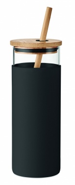 Logotrade promotional giveaway image of: Glass tumbler 450ml bamboo lid