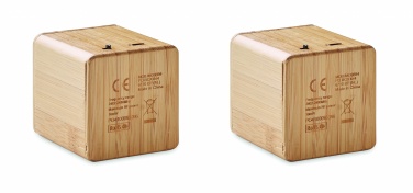 Logo trade promotional products image of: Set of Bamboo wireless speaker