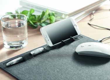 Logo trade corporate gift photo of: RPET mouse mat charger 15W