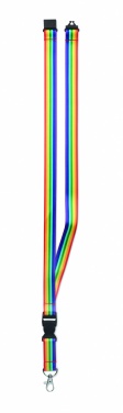 Logo trade promotional gifts image of: Rainbow RPET lanyard