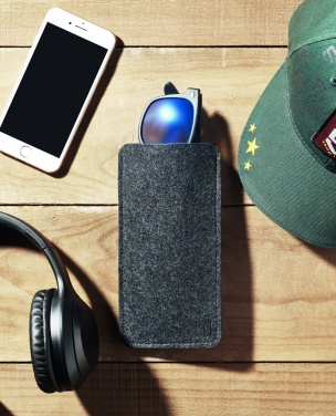 Logo trade business gifts image of: RPET felt glasses case