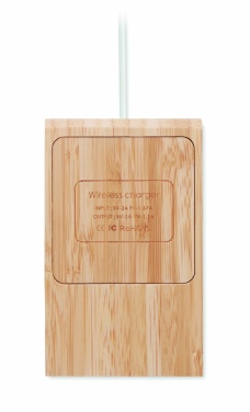 Logo trade promotional giveaways image of: Bamboo wireless charger  10W ODOS