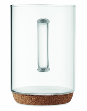 Logo trade promotional merchandise image of: Glass mug 400ml with cork base