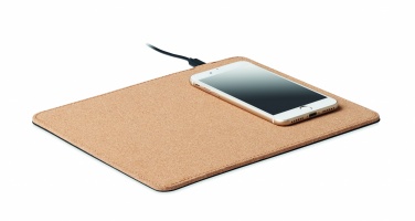 Logotrade promotional merchandise photo of: Cork mouse mat charger 15W