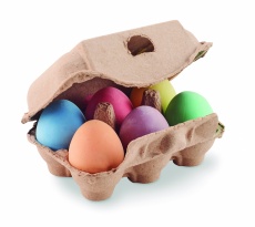 6 chalk eggs in box