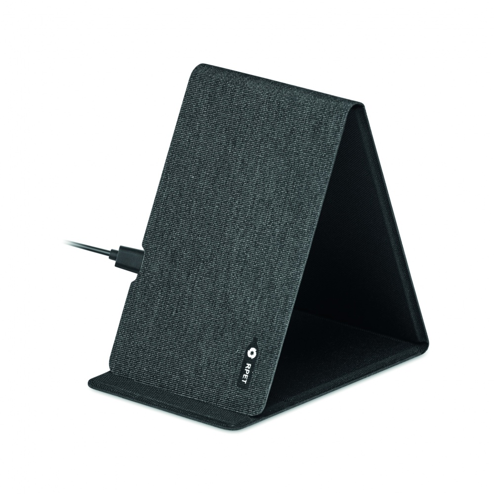 Logo trade promotional gift photo of: RPET wireless charger 15W