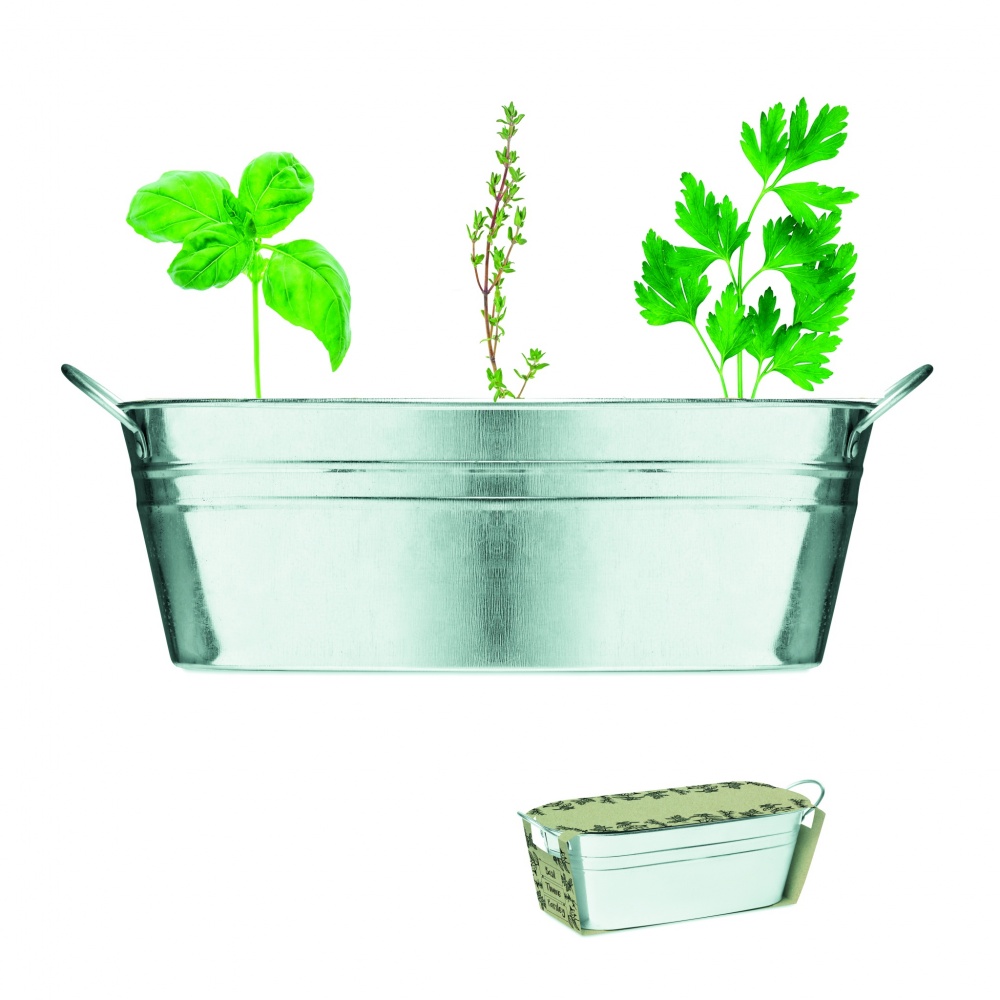 Logotrade corporate gifts photo of: Zinc tub with 3 herbs seeds