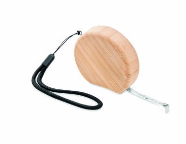 Logo trade promotional giveaways picture of: Measuring tape in bamboo 2m