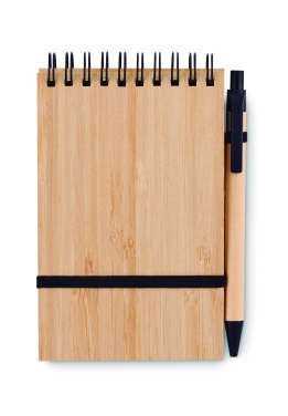 Logotrade promotional merchandise photo of: A6 bamboo notepad with pen SONORABAM