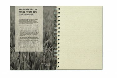 Logo trade promotional giveaways image of: A5 grass notebook 80 lined