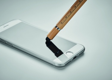 Logo trade promotional merchandise photo of: Spirit level pen in bamboo